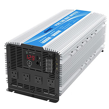 White background with a GIANDEL 4000W Heavy Duty Pure Sine Wave Power Inverters