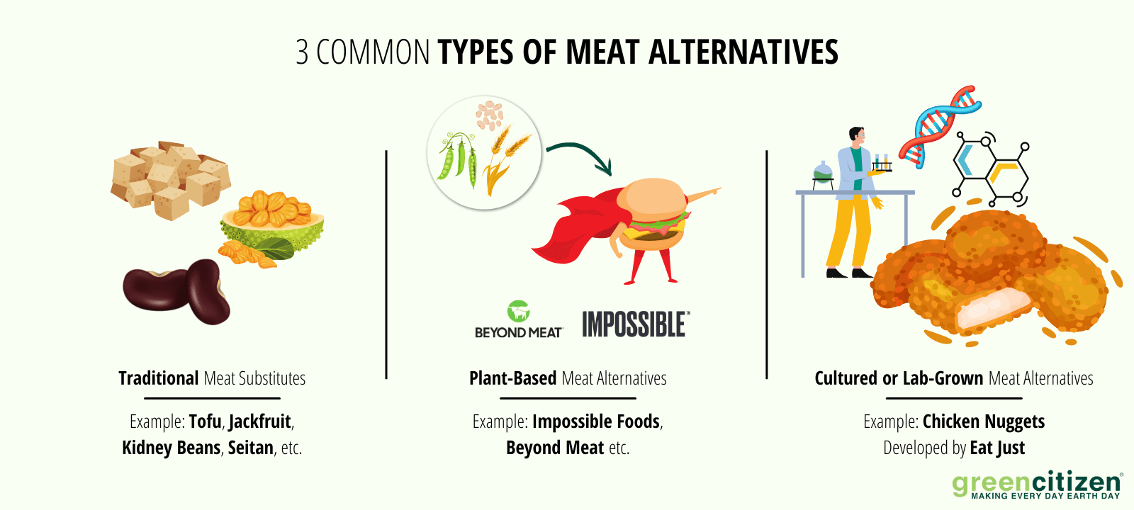 types of meat alternatives