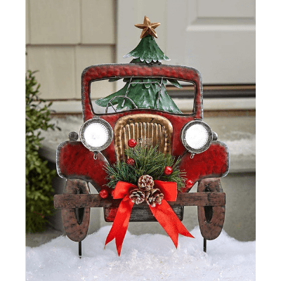 Vintage Truck Solar Christmas Decorations