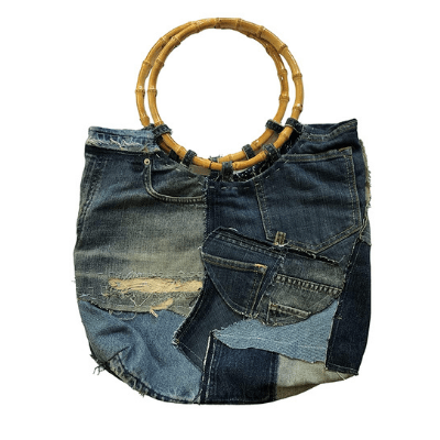Uaerba'd Upcycled Denim Jeans Patchwork Handbag