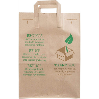 Duro Brown Printed Paper Retail Grocery Shopping Bags