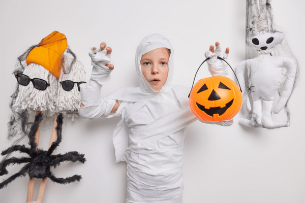 mummy Halloween Costume from waste