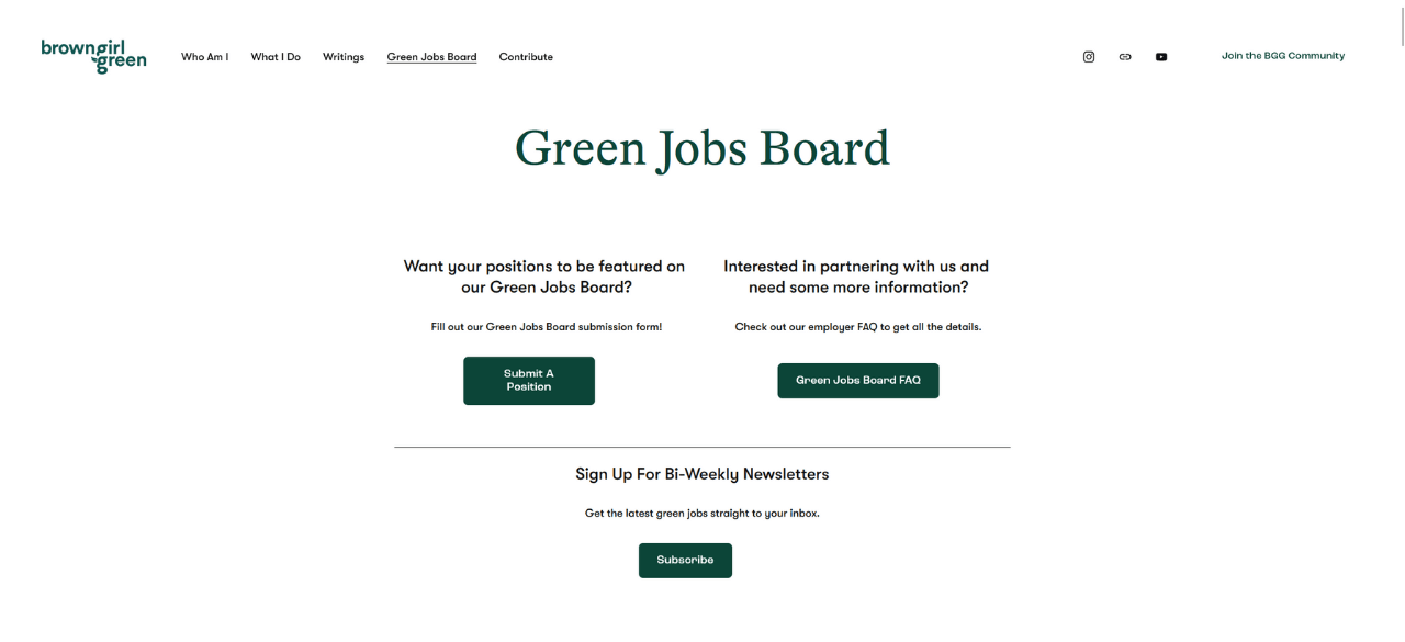 Green Jobs Board by Brown Green Girl