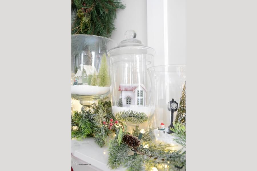 Christmas Jars with Christmas Village