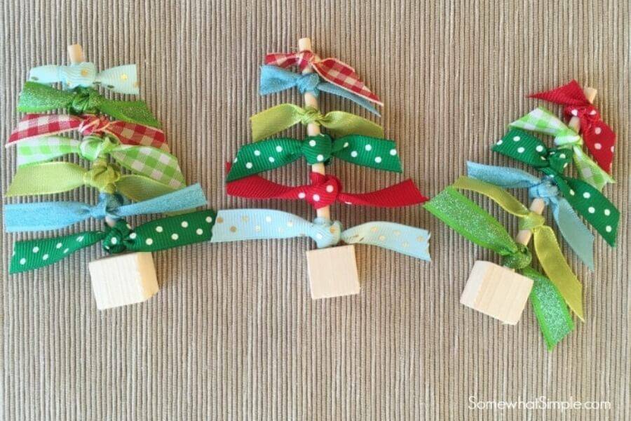 Ribbon Christmas Tree Craft DIY Christmas Decorations