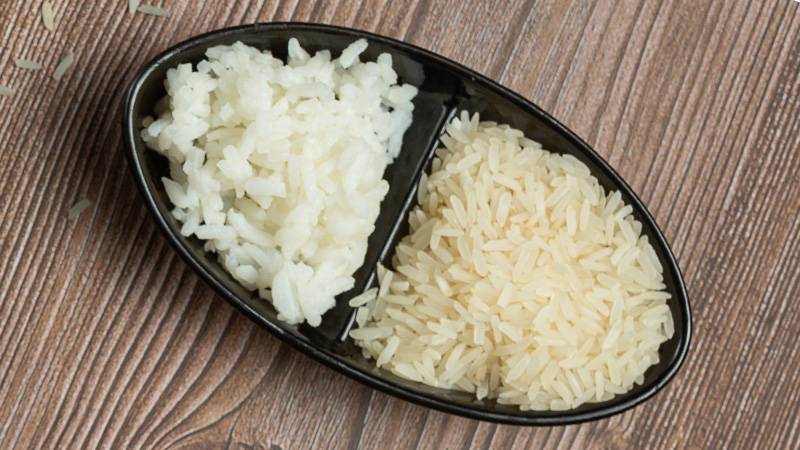 Cooked vs uncooked rice