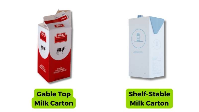 gable top vs shelf stable milk cartons